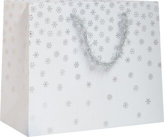 Design Design Tote Medium Horizontal Snowflake Scatter White/Silver