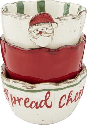 Mud Pie, Santa, 2 x 3 dia Christmas Farmhouse Mini Dip Cup Set