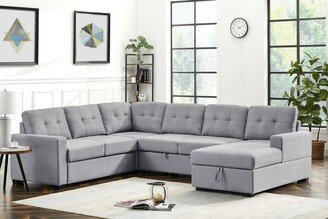 LumberLux U Shape Sectional Sofa with Pull Out Sleeper Bed