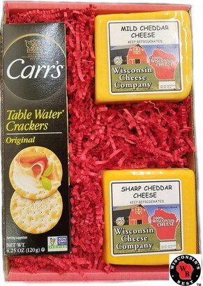 Wisconsin Cheese Company Wisconsin Classic Cheddar Cheese & Cracker Gift Box. Father's Day Gift.