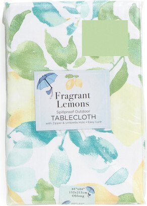 TJMAXX Fragrant Lemons Indoor Outdoor Print Tablecloth With Umbrella Hole