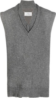 Layered Knit Vest-AC