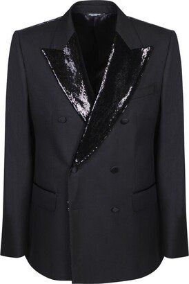 Sequin Detailed Double-Breasted Blazer