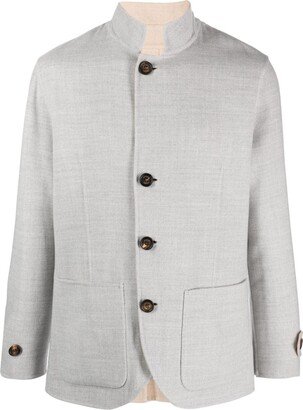 Button-Up Wool Blazer