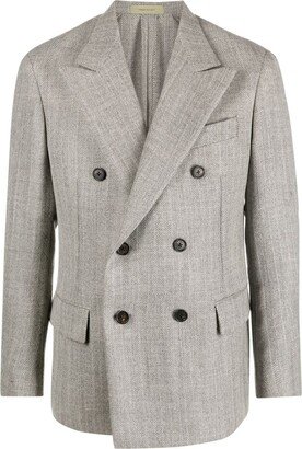 Peak-Lapels Double-Breasted Blazer-AK