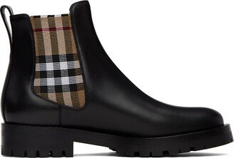 Black Vintage Check Chelsea Boots