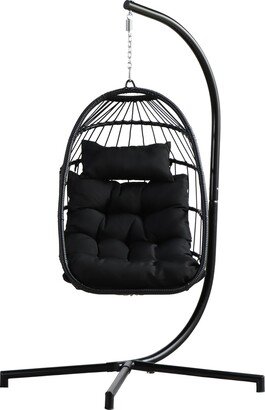 GEROJO Sturdy and Weather-Resistant Hanging Egg Chair with Stand - Perfect for Indoor and Outdoor Use in Backyards