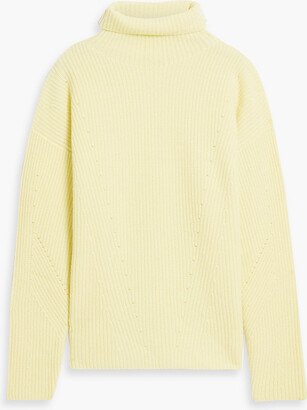 Ribbed cashmere and silk-blend turtleneck sweater