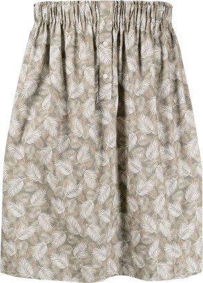 Chloe Nardin Palm-Print Cotton Skirt