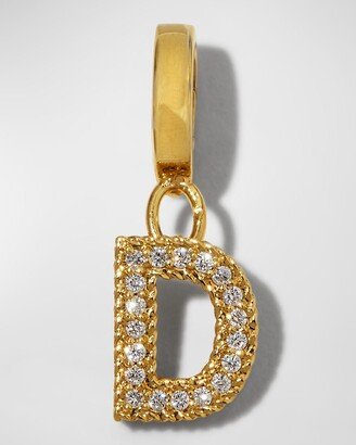 18k Gold & Diamond Letter D Charm