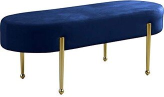 Meridian Furniture Gia Collection Modern | Contemporary Velvet Upholstered Bench with Sturdy Metal Legs in Rich Gold Finish