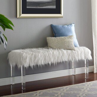 New Classic Furniture Marilyn Upholstered Glam Faux Fur Bench