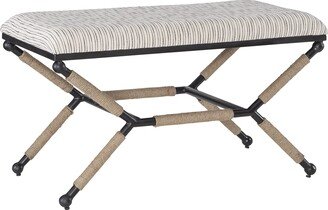 Upholstered Seat Farrow Metal Campaign Bench