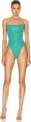 Lumiere Square Maillot One Piece Swimsuit in Teal