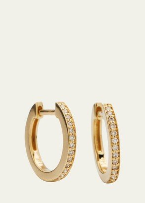 14k Diamond Small Huggie Hoop Earrings