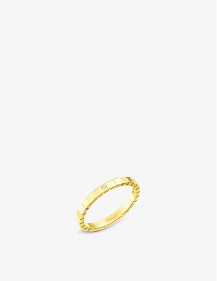 Womens Ethical Yellow Gold Ice Cube 18ct Yellow-gold and Diamond Ring