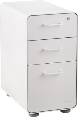 Poppin Slim 3-Drawer Locking Stow Filing Cabinet White