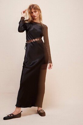 Arienzo Asymmetrical Lace Up Maxi Dress by at Free People