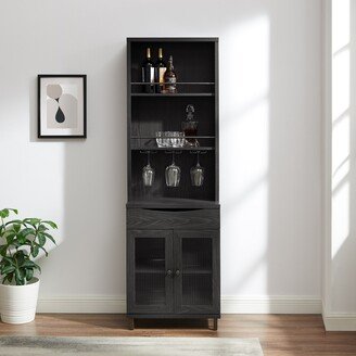 Middlebrook Designs Middlebrook Classic Fluted-Door Bar Cabinet with Stemware Storage