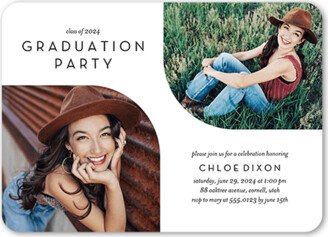 Graduation Invitations: Flowing Frames Graduation Invitation, White, 5X7, Standard Smooth Cardstock, Rounded