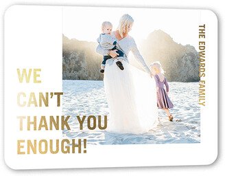 Thank You Cards: Bold Modern Thanks Thank You Card, Gold Foil, White, 5X7, Matte, Personalized Foil Cardstock, Rounded