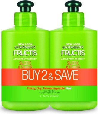 Fructis Active Fruit Protein Sleek & Shine Leave-In Conditioning Cream Twin Pack