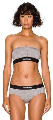 Logo Bandeau Bra Top in Grey