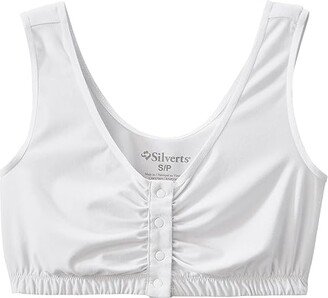 Silverts Bra Snap Front Closure (White) Women's Bra