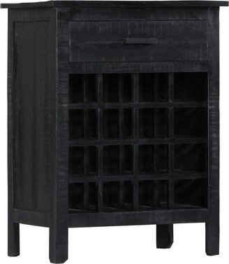 Wine Rack Black 22x13.8x29.5 Solid Mango Wood