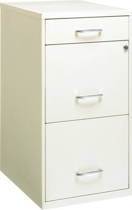 Space Solutions 3 Drawer Letter Width Vertical File Cabinet with Pencil Drawer Pearl White