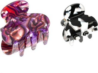 Small and Mini Jaw Clip - 2pk - Black/Pink