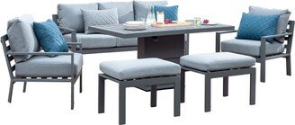 Titchwell 7 Seater Lounge Set with Adjustable Table Grey