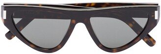 Triangle-Frame Tortoiseshell Sunglasses