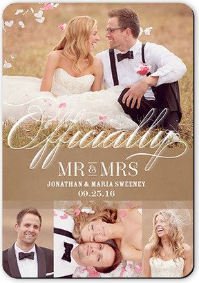 Wedding Announcements: Made It Official Wedding Announcement, Brown, Matte