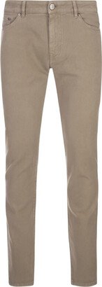 Beige Denim Sim Fit Jeans