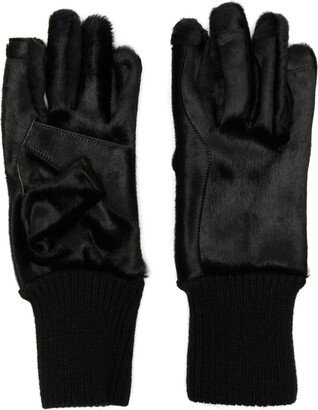 Short Ribcuff cashmere gloves