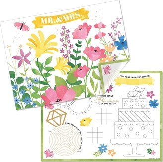 Big Dot Of Happiness Wildflowers Bride Boho Floral Bridal Shower and Wedding Activity Placemats 16 Ct