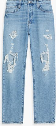 Distressed denim jeans-AH