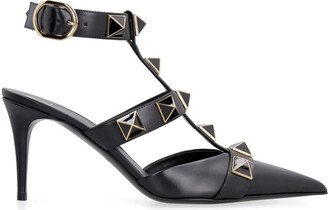 Garavani - Roman Studs Leather Slingback Pumps