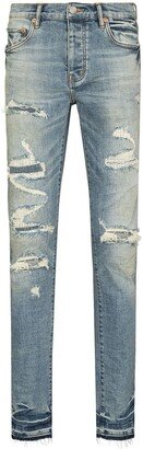 P001 Vintage distressed-finish skinny jeans