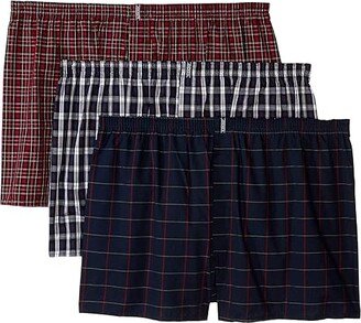 Classic Wovens Full Cut Boxer 3-Pack (Navy Tartan/Navy Windowpane/Classic Red Tartan) Men's Underwear