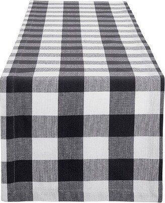 Farmhouse Living Buffalo Check Table Runner - 13 x 70 - Black/White