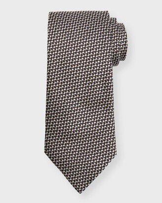 Men's Basketweave Macroarmature Silk Tie