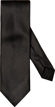 Black Herringbone Silk Tie