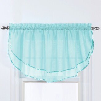 Collections Etc Elegance Sheer Fabric Rod Pocket Top Ascot Window Valance - 7.000 x 5.750 x 1.250