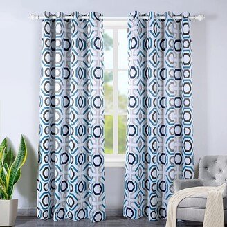 DriftAway Camden Geometric Lattice Printed Grommet Blackout Curtains