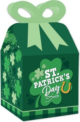 Big Dot of Happiness Shamrock St. Patrick's Day - Square Favor Gift Boxes - Saint Patty's Day Party Bow Boxes - Set of 12