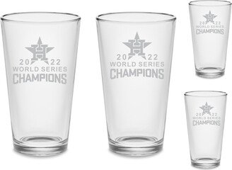 Set - Houston Astros World Series Champions 2022 Custom Pint Beer Glasses Etched Drinkware