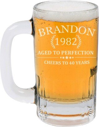 Beer Mug Glass Stein Custom Personalized Engraved Birthday Gift Cheers To Years 21St 30Th 35Th 40Th 50Th 60Th 70Th 80Th