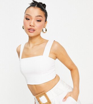 Forever New Petite Ever New Petite square neck cami crop top in ivory - part of a set